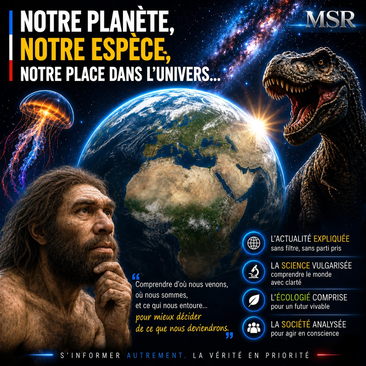 Notre planète, notre espèce, notre place dans l’univers